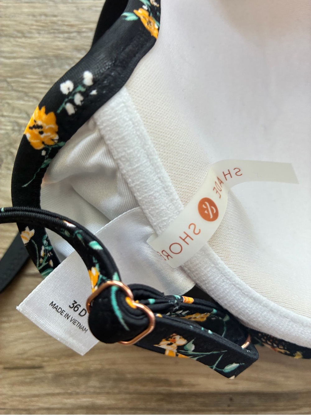 Shade & Shore 2 Bikini Swim Tops Floral Plain One Strap - Picture 12 of 13